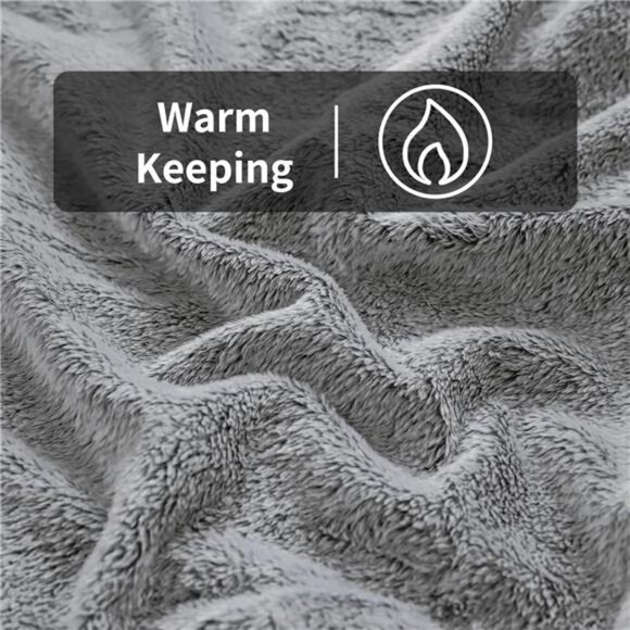 Flannel Fleece Throw Microfiber Blanket with 3D Leopard Print,50"X60",Grey - Picture 5 of 7